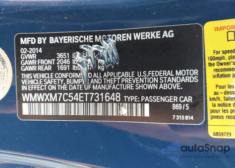 2014 Mini Hardtop Cooper S z USA, uszkodzony, nr VIN WMWXM7C54ET731648